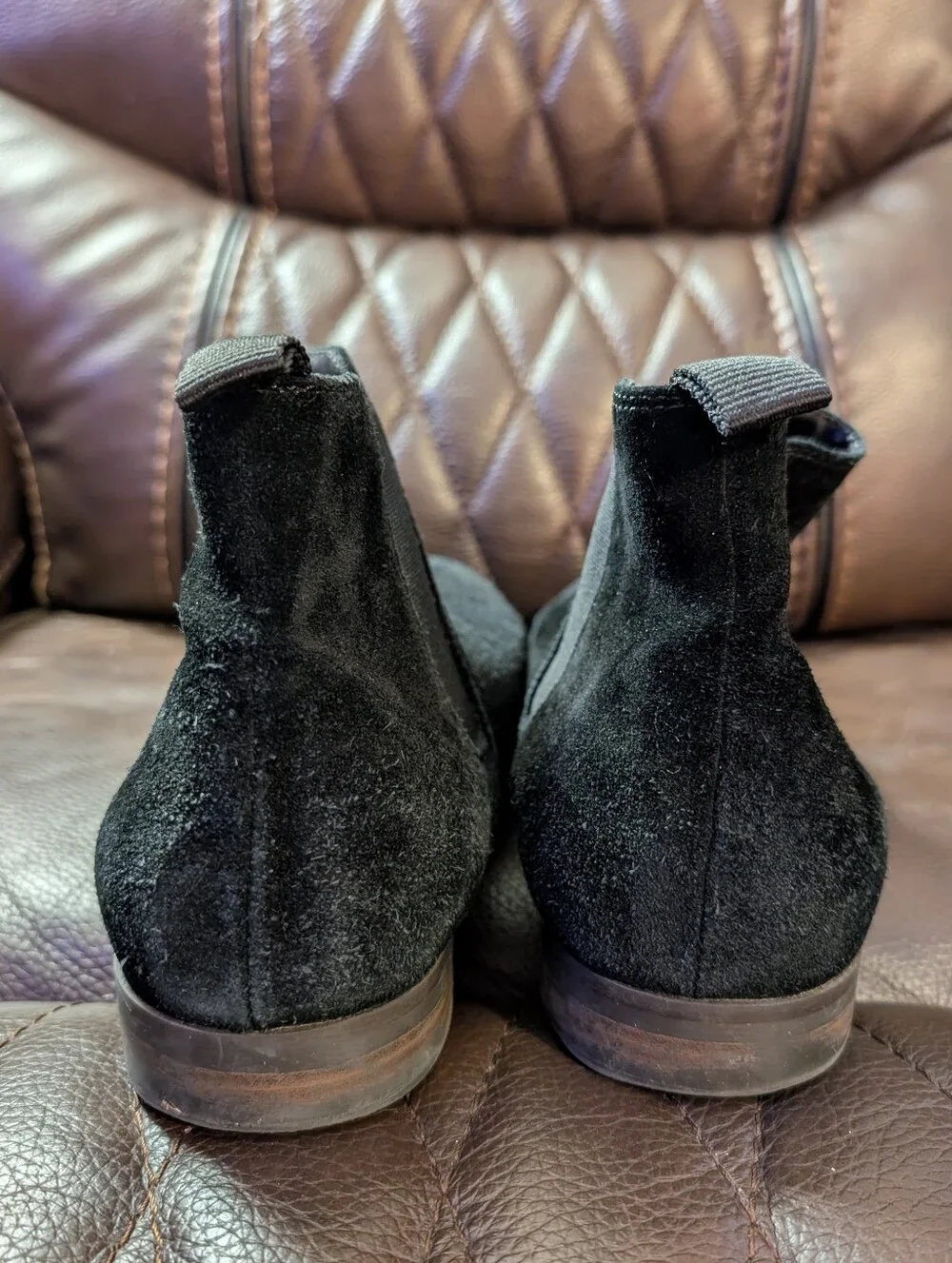 Apt. 9 Men's Black Suede Chelsea Boots Size 11 Wide